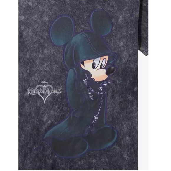 Disney Kingdom Hearts Mickey Mouse Hood Mineral Wash Unisex Shirt Tee Medium New - Picture 2 of 5